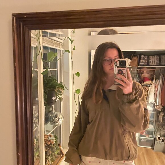 Vintage 1990s gartwell viasport beige zip windbreaker mens bomber jacket (L) - Picture 1 of 4